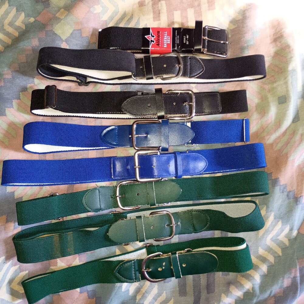Lot of 8 baseball belts multi colors
